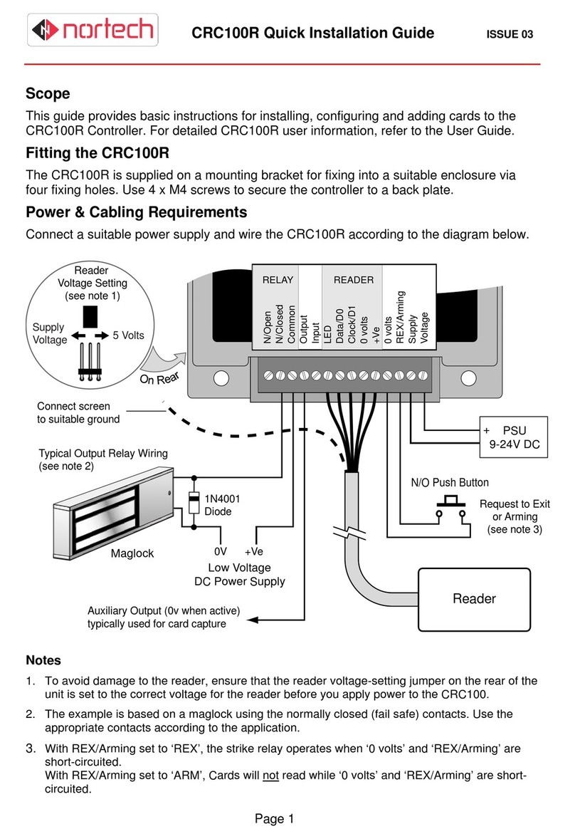 Nortech CRC100R Quick installation guide