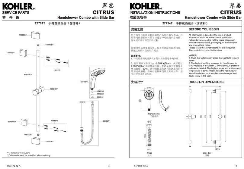 Kohler CITRUS 27794T User manual