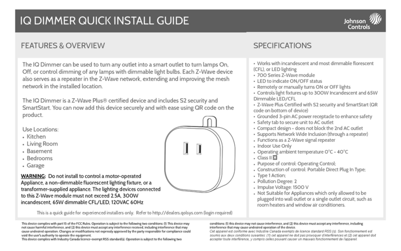 Johnson Controls IQ Panel User manual
