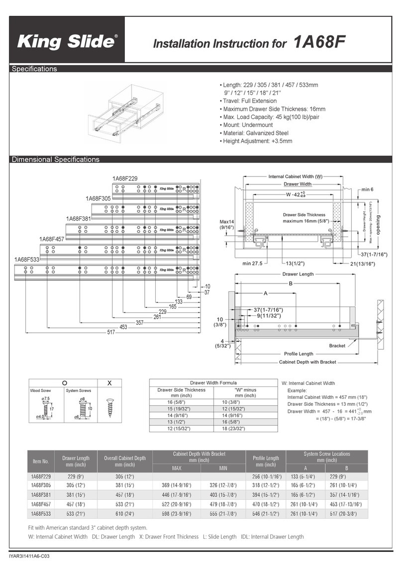 King Slide 1A68F User manual