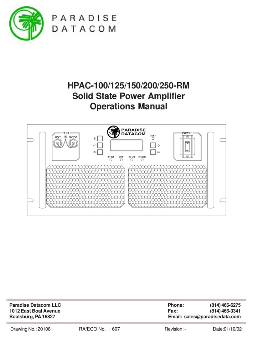 Paradise Datacom HPAC-100-RM Operation manual