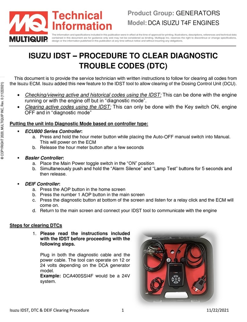 MULTIQUIP DCA ISUZU T4F technical information