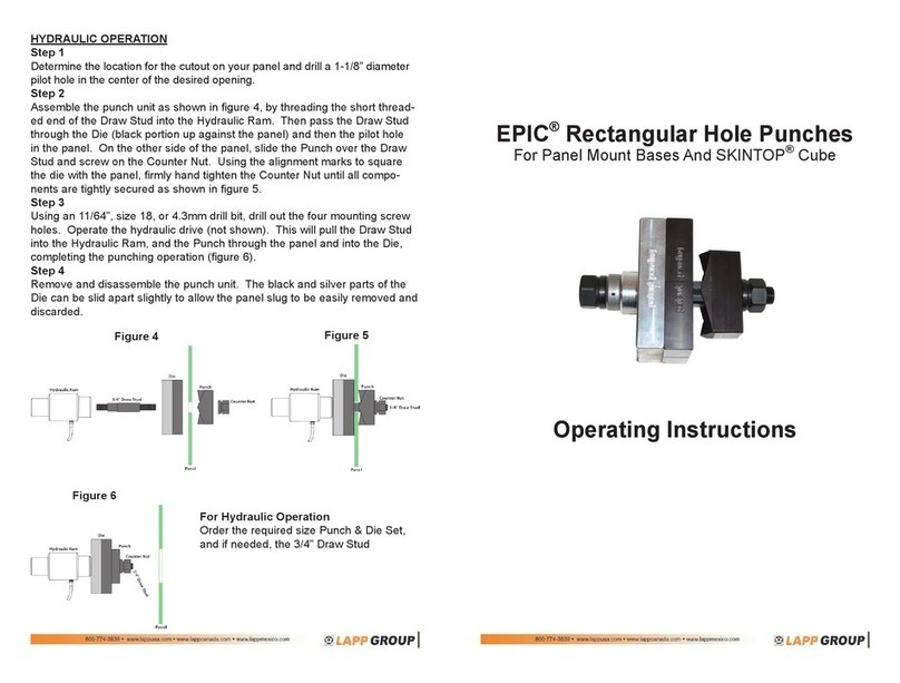 Lapp Group EPIC Rectangular Hole Punches operating instructions Lapp Group EPIC Rectangular Hole Punches operating instructions