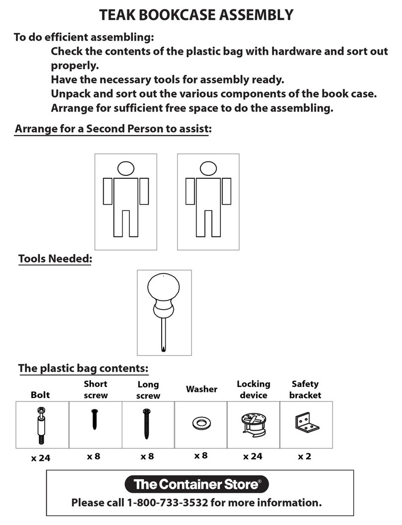 The Container Store TEAK BOOKCASE User manual