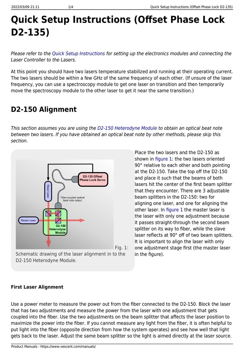 Vescent D2-135 Quick setup instructions Vescent D2-135 Quick setup instructions