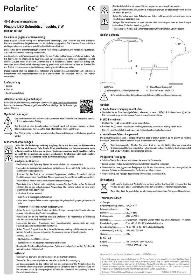 Polarlite 1546854 User manual