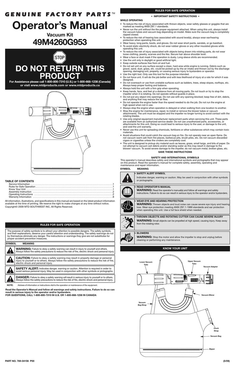 Genuine Factory Parts 49M4260G953 Operator's manual