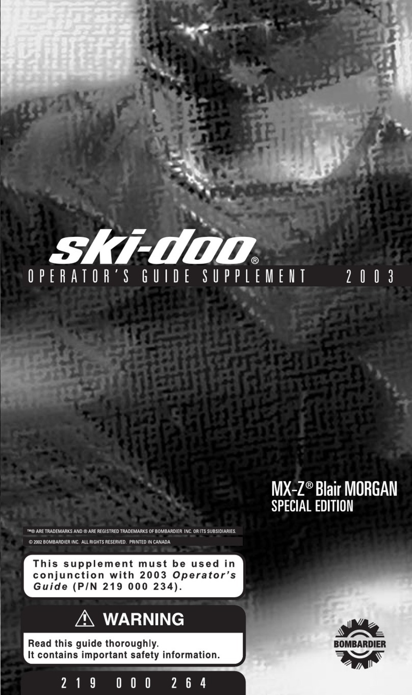 BOMBARDIER ski-doo MX-Z Blair MORGAN Operator's guide supplement