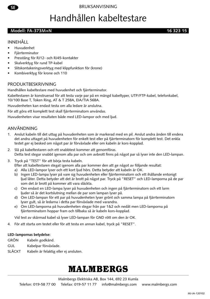 Malmbergs FA-373M+N instruction manual