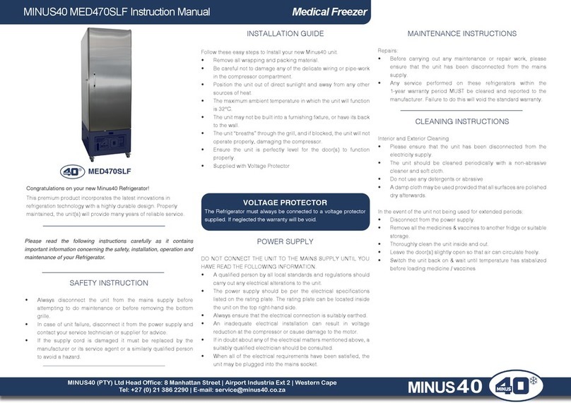 minus40 MED470SLF instruction manual
