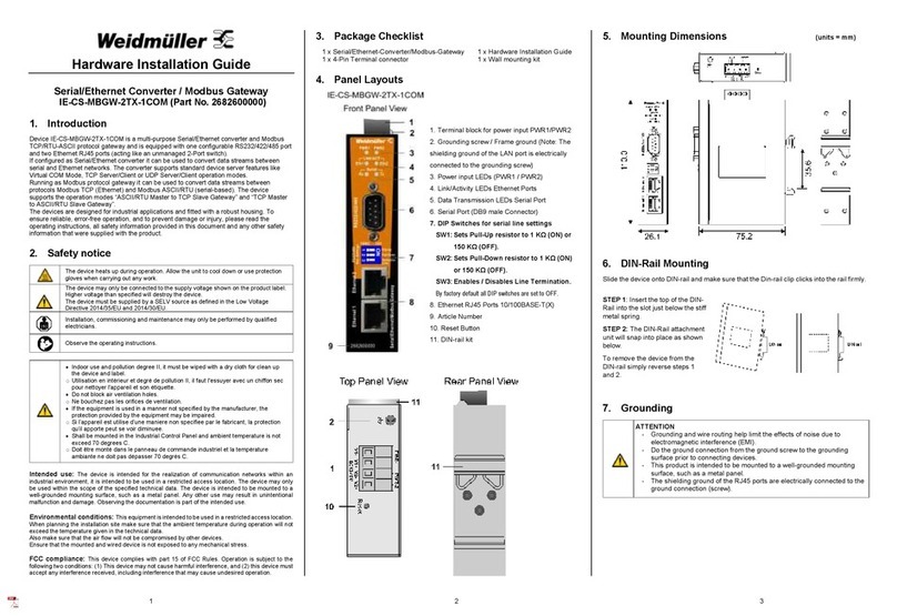 Weidmüller IE-CS-MBGW-2TX-1COM Manual
