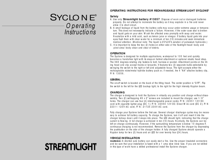 StreamLight SYCLONE operating instructions