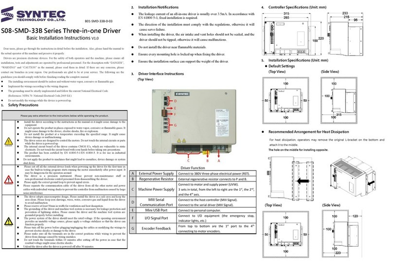 Syntec S08-SMD-33B Series installation instructions