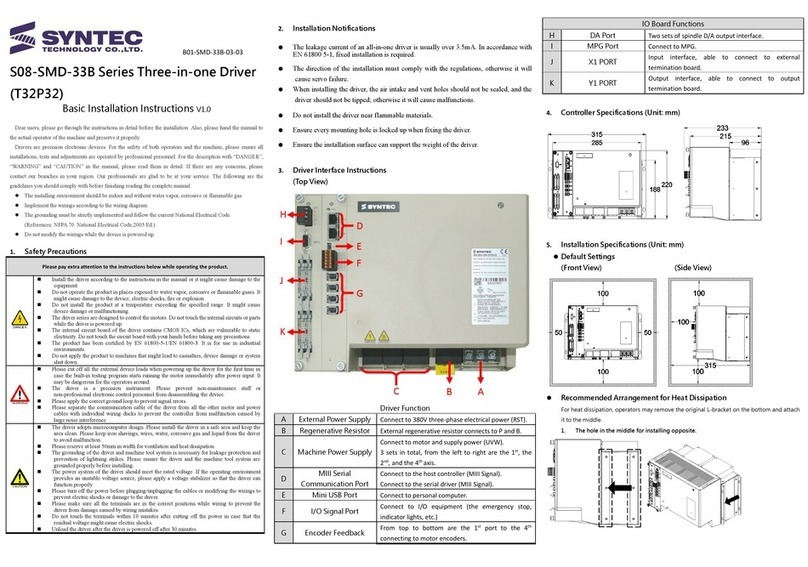 Syntec S08-SMD-33B Series installation instructions Syntec S08-SMD-33B Series installation instructions