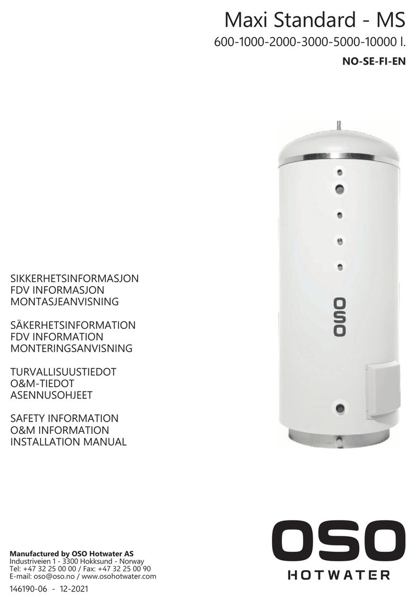 OSO HOTWATER Maxi Standard MS 600 installation manual