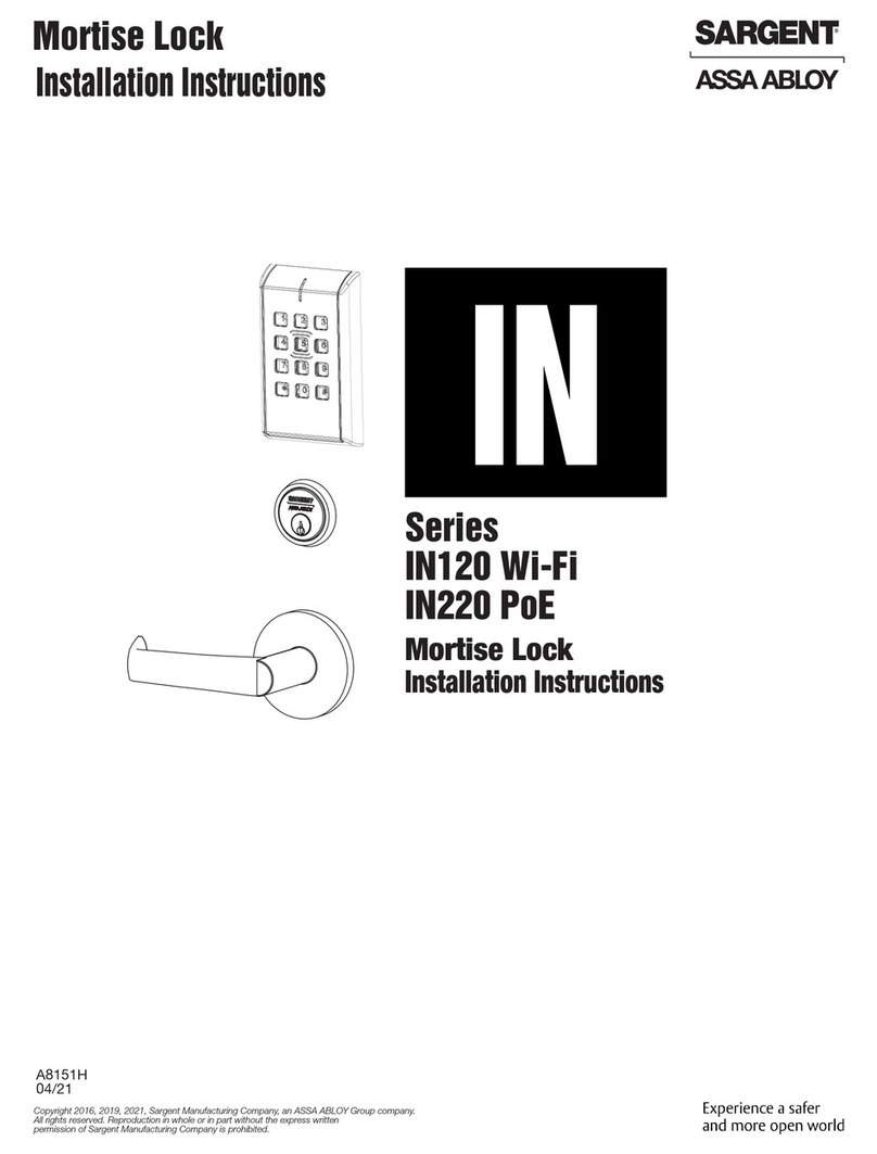 Assa Abloy SARGENT IN Series installation instructions