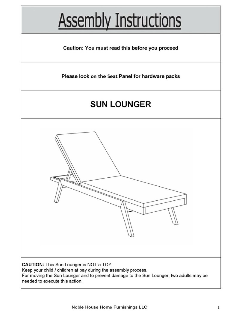 Noble House Home Furnishings Sun Lounger Assembly instructions