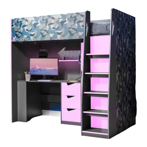 XROCKER HIDEOUT CAMO GAMING BUNK BED WITH DESK... User manual XROCKER HIDEOUT CAMO GAMING BUNK BED WITH DESK... User manual