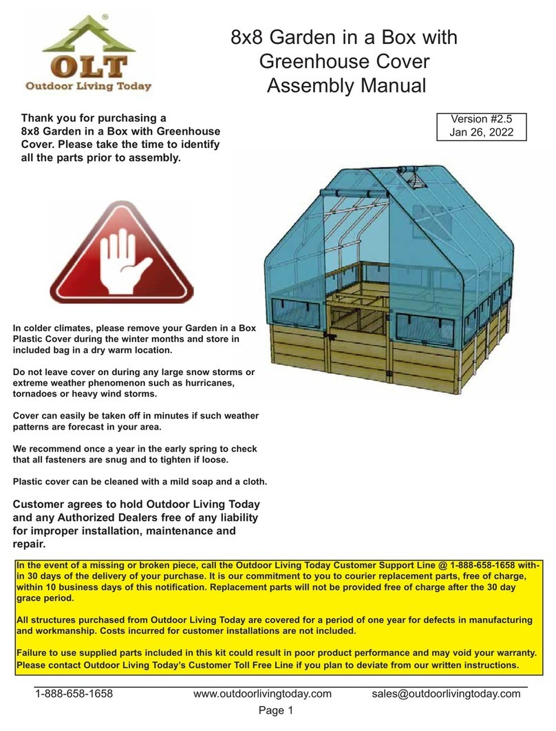 OLT 8x8 Garden in a Box with Greenhouse Cover Assembly manual OLT 8x8 Garden in a Box with Greenhouse Cover Assembly manual