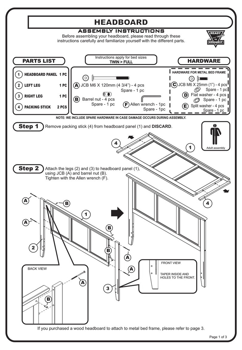 READY To ASSEMBLE HEADBOARD User manual READY To ASSEMBLE HEADBOARD User manual