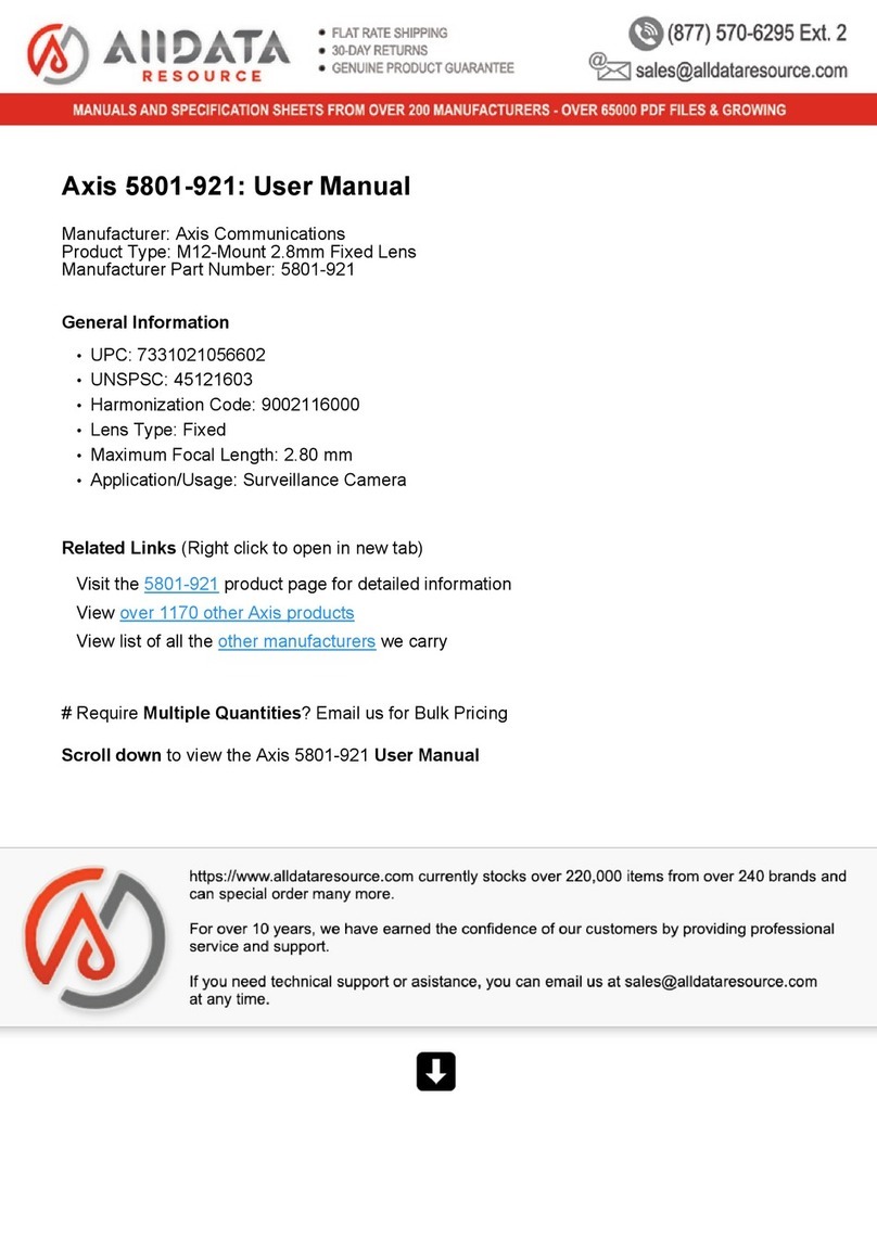 Axis 5801-921 User manual