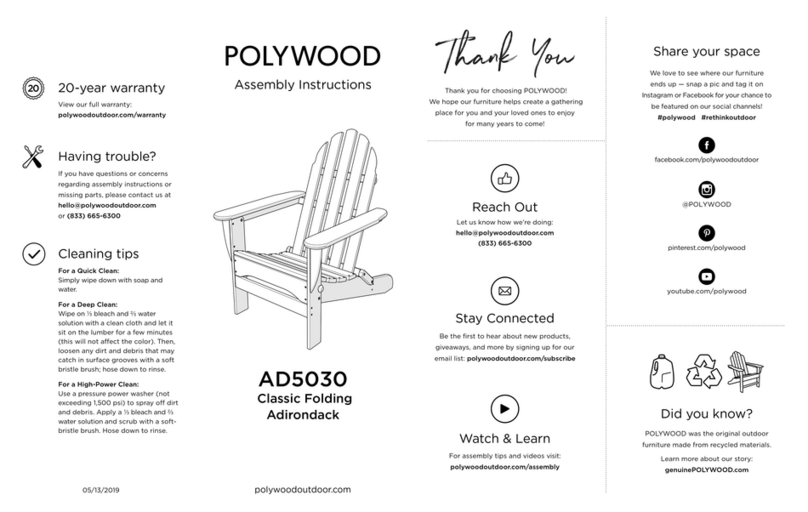 Polywood Classic Folding Adirondack AD5030 User manual