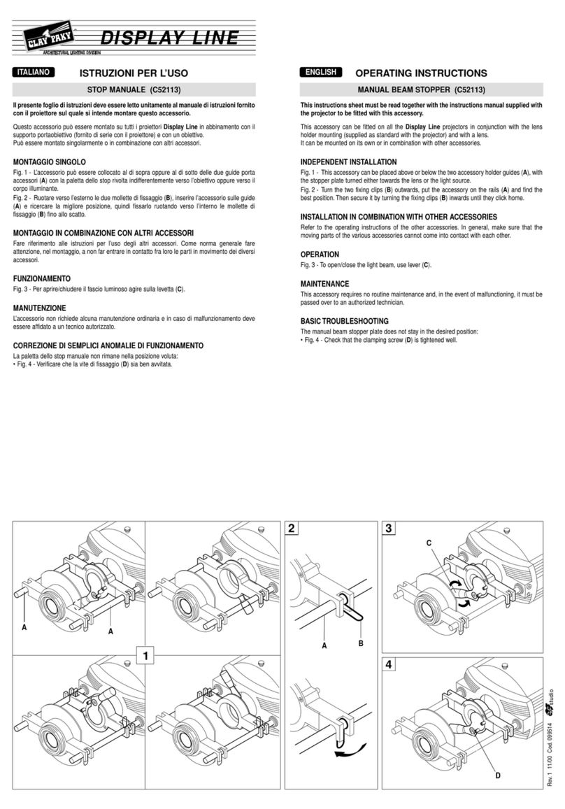 Claypaky DISPLAY LINE operating instructions Claypaky DISPLAY LINE operating instructions