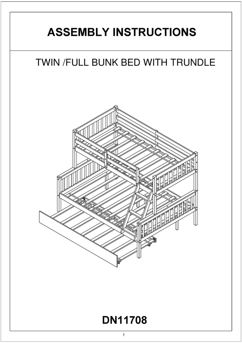 Not Just Living TWIN /FULL BUNK BED WITH TRUNDLE Assembly instructions