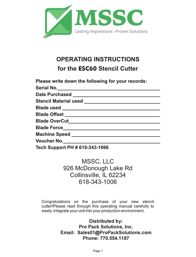 MSSC ESC60 operating instructions