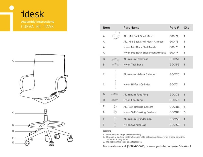 idesk CURVA HI-TASK Assembly instructions