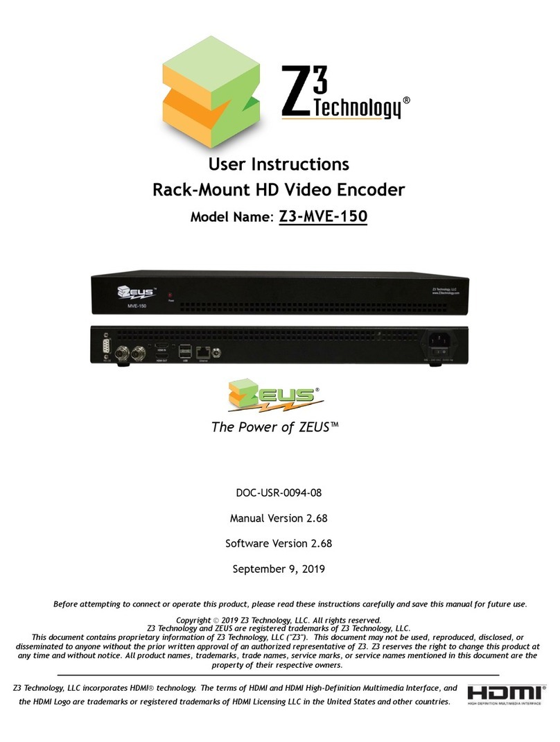 Z3 Technology EUS Z3-MVE-150 User manual