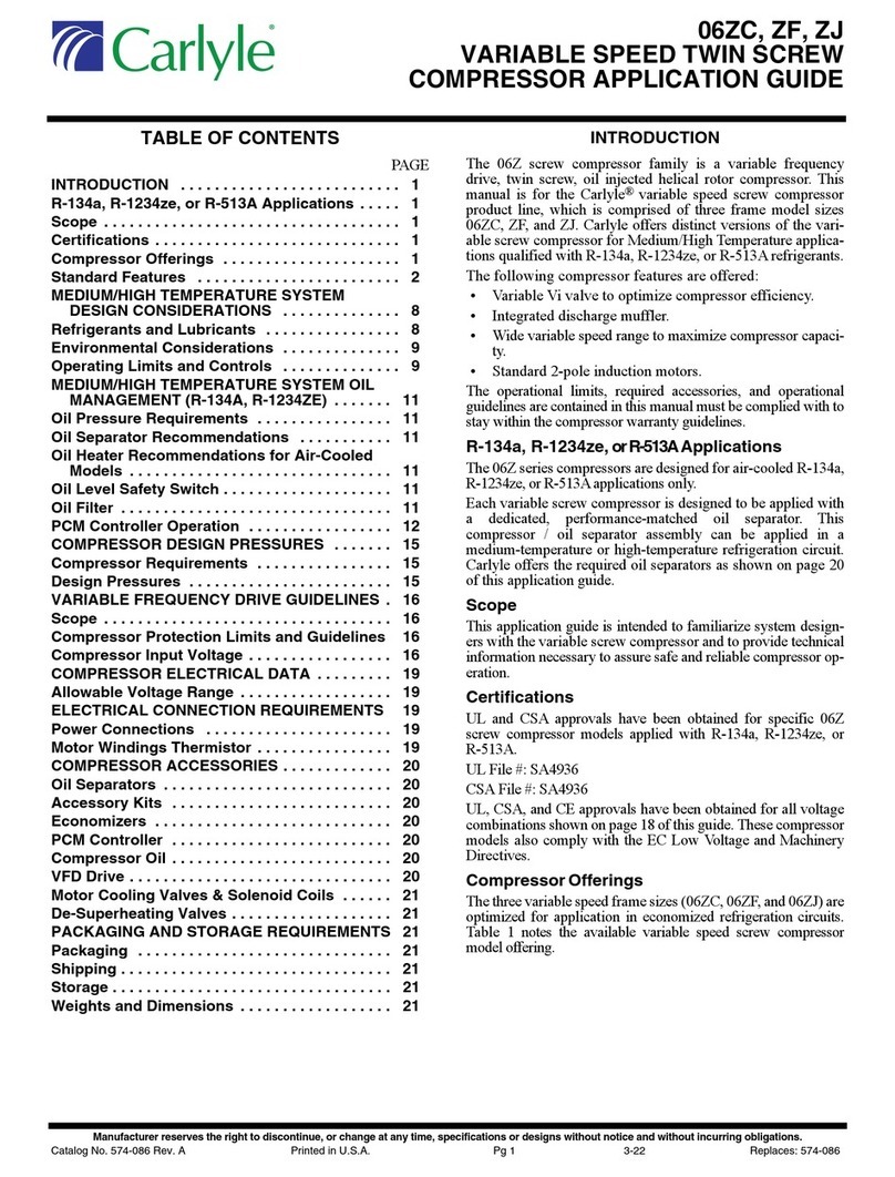 Carlyle 06ZCE1H3AA06013 User guide