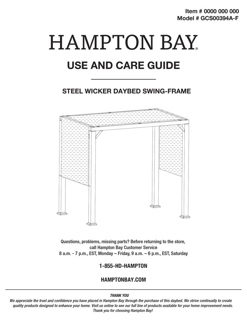 HAMPTON BAY GCS00394A-F Use and care guide HAMPTON BAY GCS00394A-F Use and care guide