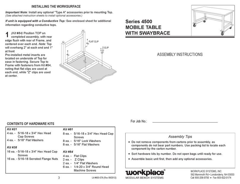 Workplace 4500 Series Assembly instructions