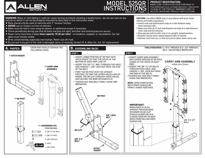 Allen Sports 525QR instructions