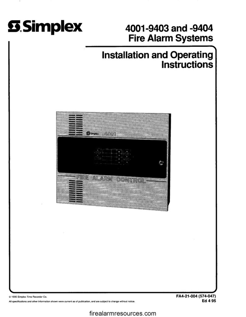 Simplex 4001-9403 Installation and operating instructions