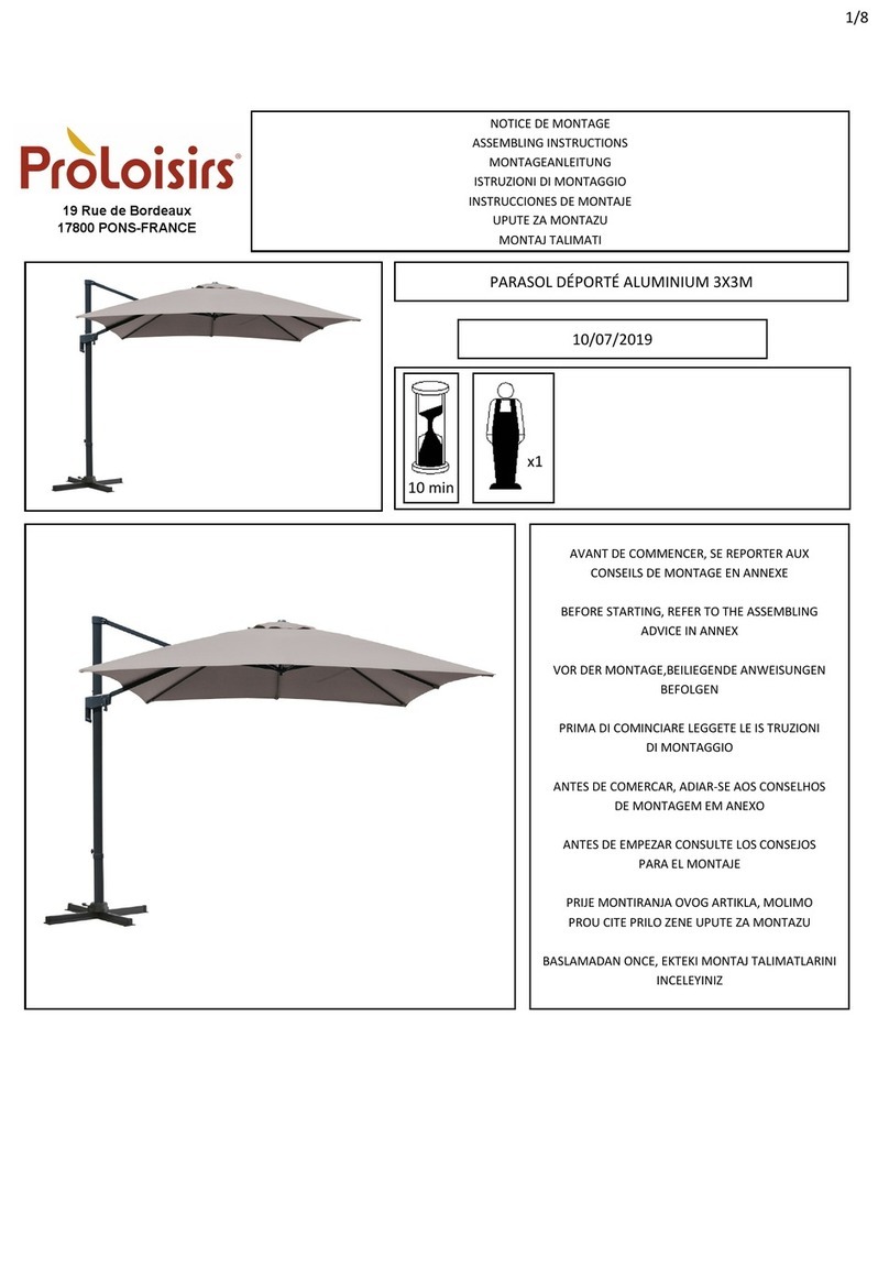 Proloisirs PARASOL DEPORTE Assembling instructions