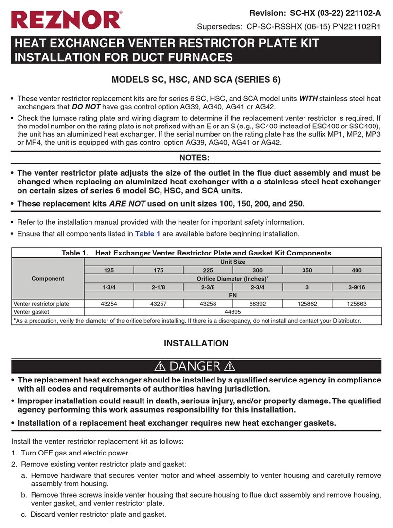 Reznor 43254 User manual