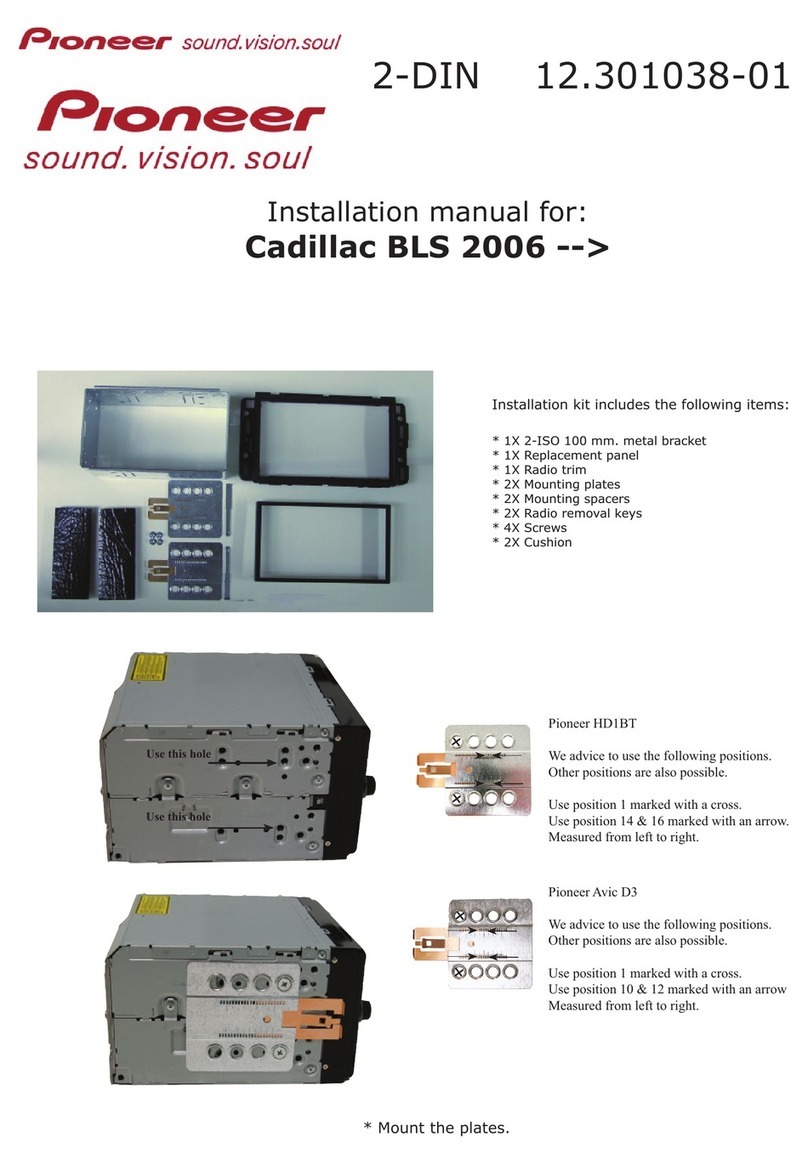 Pioneer 12.301038-01 installation manual