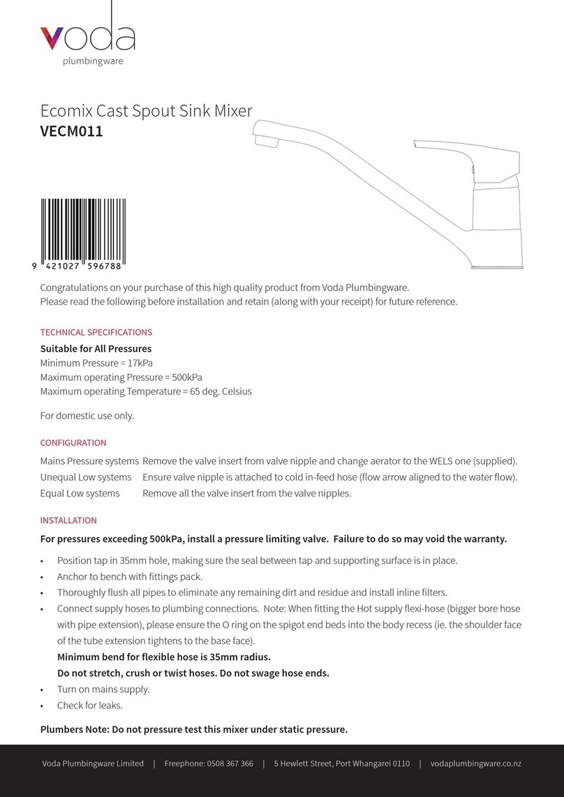 Voda Plumbingware Ecomix VECM011 manual