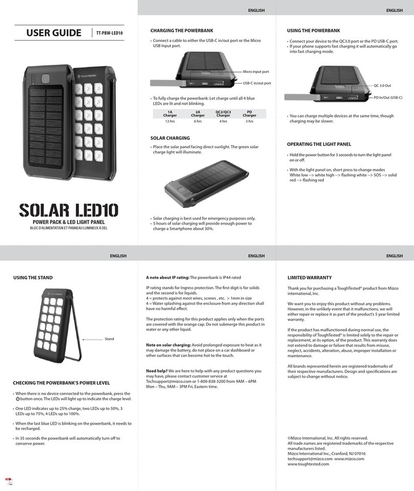 Mizco International SOLAR LED10 user guide