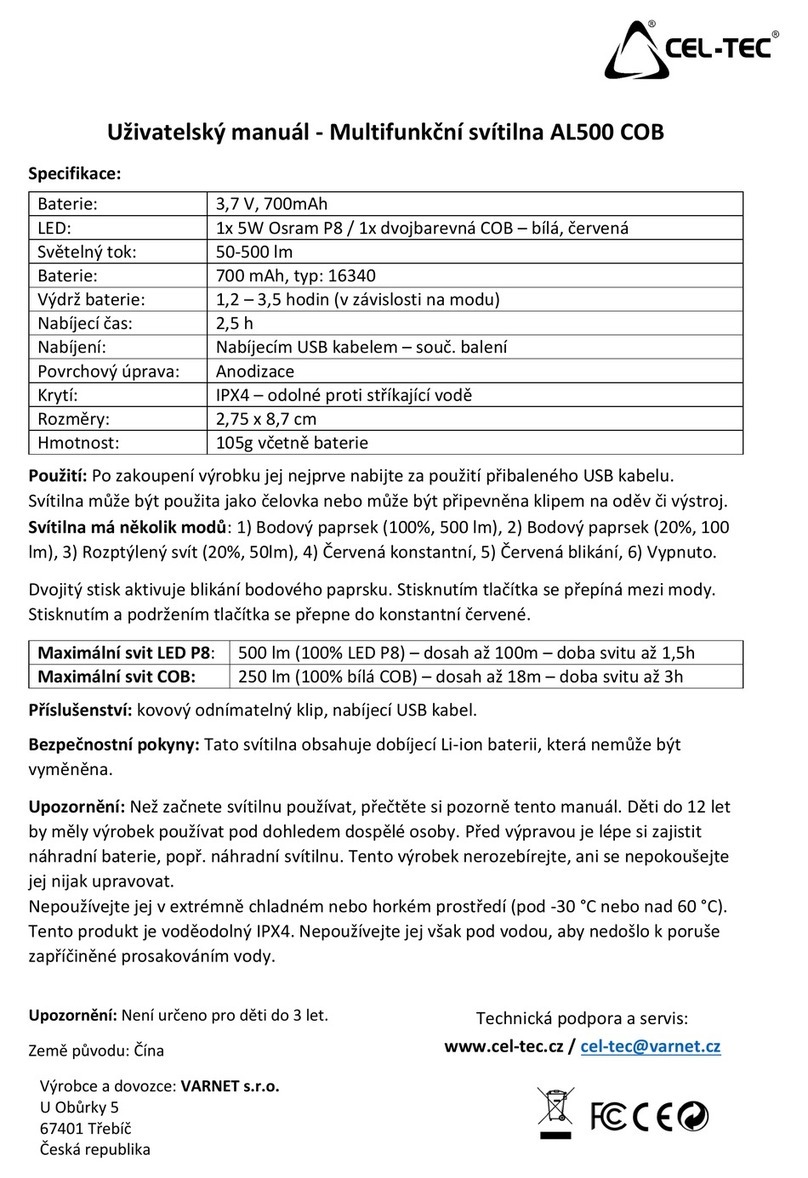 Cel-Tec AL500 COB User manual