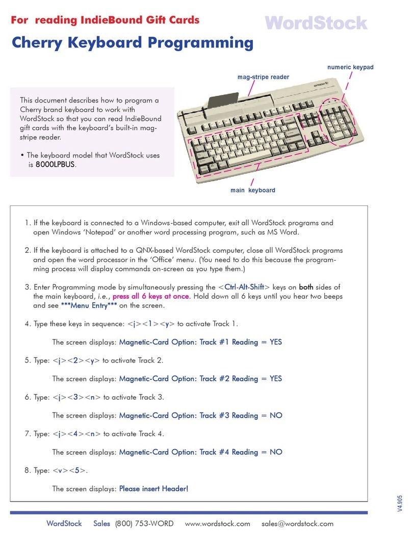Cherry 8000LPBUS Programming instructions