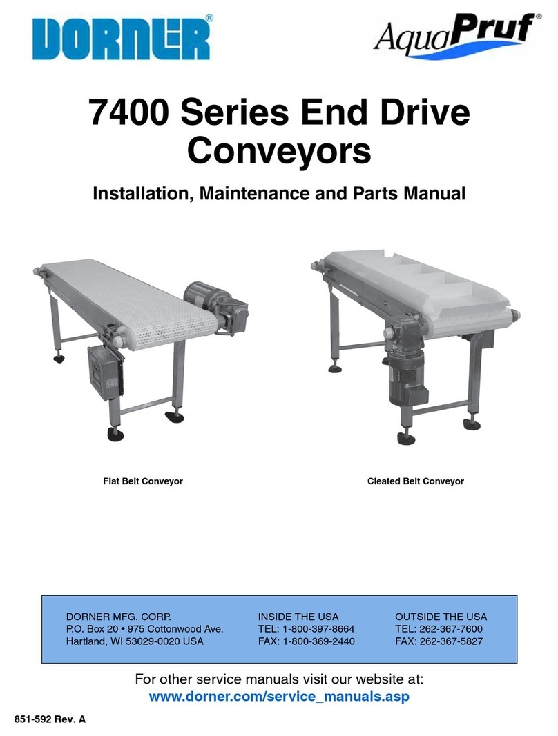Dorner AquaPruf 7400 Ultimate CE Series Installation, Maintenance, and Parts Manual