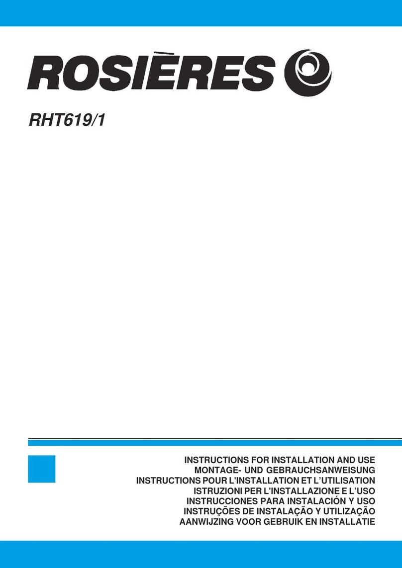 ROSIERES RHT619/1 Instructions for installation and use