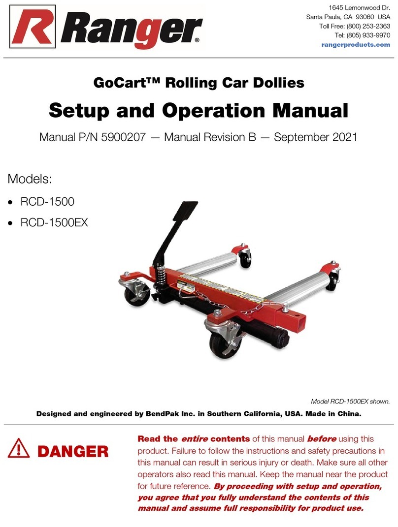Ranger GoCar RCD-1500 Setup and operation manual