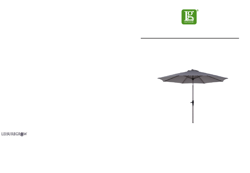 Leisuregrow Sarasota Wood Effect Parasol Assembly and care instructions