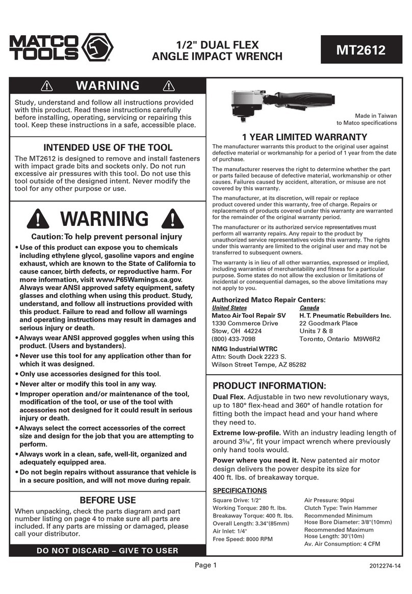 Matco Tools MT2612 quick start guide