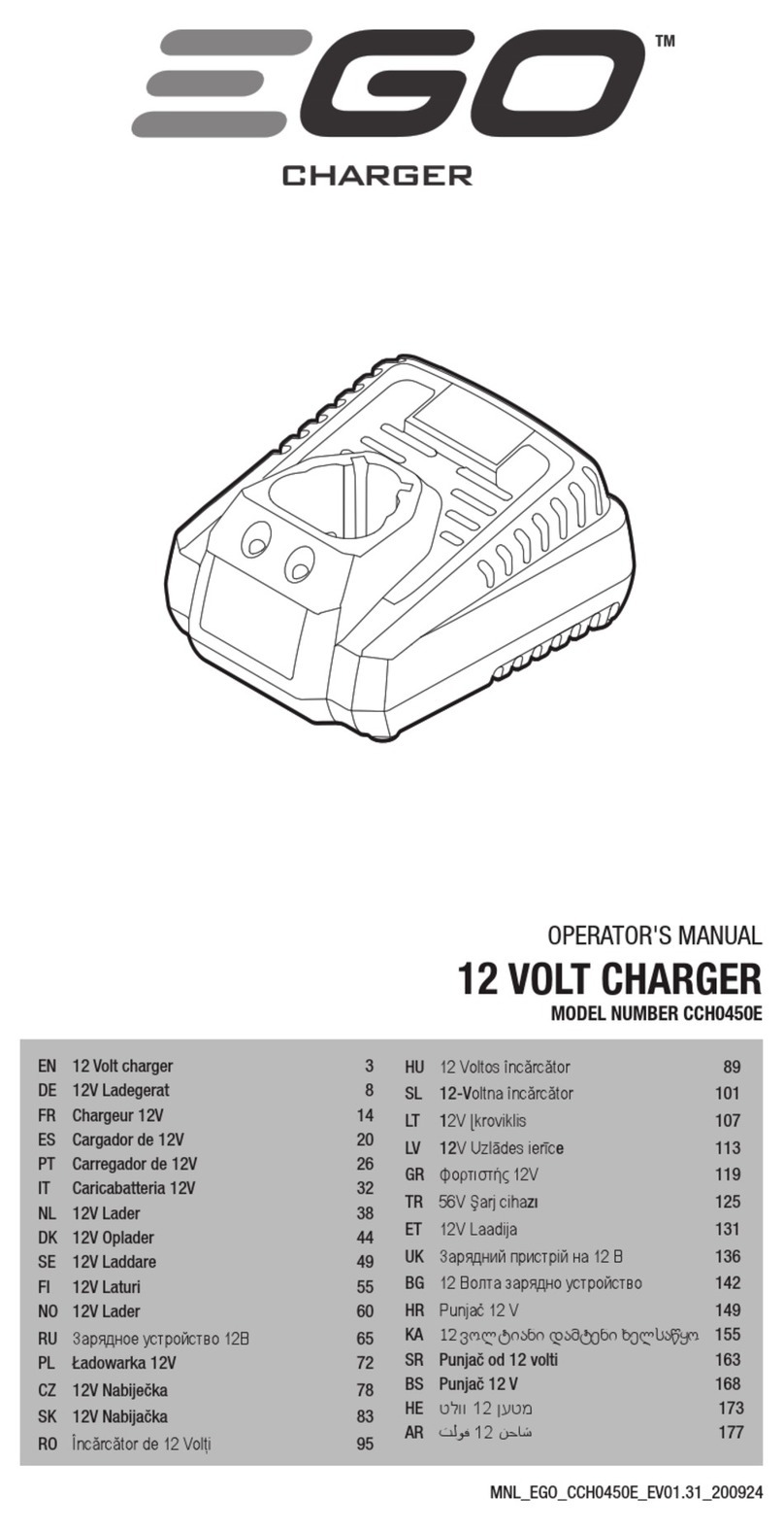 EGO CCH0450E Operator's manual