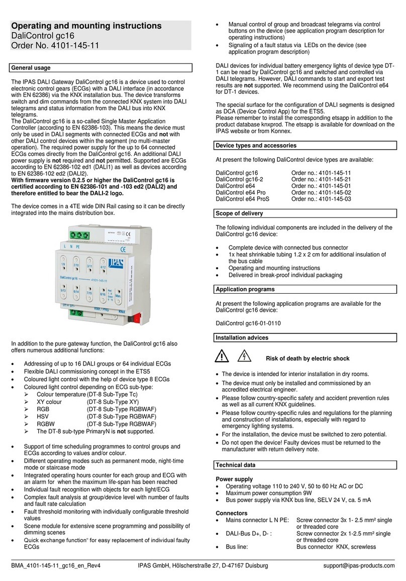 IPAS DaliControl gc16 Operating and mounting instructions